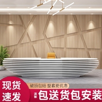 Fashion creative paint Front desk Reception desk Desk cashier service desk curved bar custom semicircular