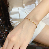 Niche pure handmade American 14K gold injection very fine bracelet female niche design gold bracelet simple Gold adjustable