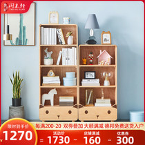 Solid wood childrens bookshelves Home Shelf Painting Shelf Minimalist Elementary School Students Multilayer Floor Bookcase Portfolio