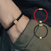 Grey fish imitation gold forwarding beads leather ropes Triple and bracelet New Ben life Red rope Hand rope male and female gift giving gift