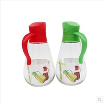 Corning glass oil bottle automatic lid opening household kitchen glass oil pot large leak-proof soy sauce bottle vinegar bottle 550ML