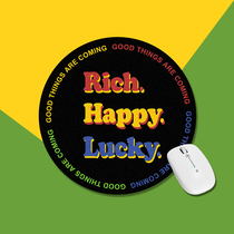 Rich happy Lucky cartoon handmade original computer game office desktop custom round thickened mouse pad