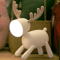 Deer fawn bedroom bedside lamp creative charging lamp dormitory cute night light sleeping children Girls