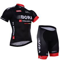 Red B0RA mountain self-propelled single fleet equipped with summer short sleeve riding suit pulley suit suit suit men and women breathable perspiration