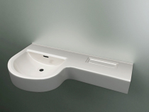 Factory direct sales of non-ceramic SMC integrated integral P-type basin On and off the basin Wash basin Wash basin