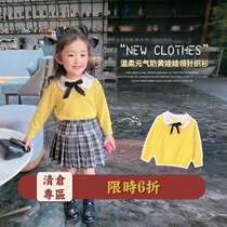 Chen Da pig L mother shirt girls white spring new childrens clothing short skirt suit female baby pullover sweater
