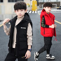 Bala CUHK Boy Child Down Machia Boy outside wearing waistcoat Vest Autumn Winter Baby Thickened Coat
