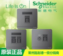 Schneider is still fluorescent gray six types of single network computer dual computer TV six types of computer socket