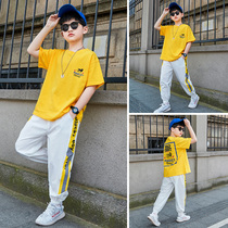 Boys summer clothing suit Summer 2022 new CUHK Fairy Fried Street Handsome Tide Short Sleeves Two Sets Children Ocean Gas Tide