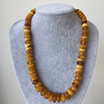 European origin of 58 grams of fine antique old wax bar shape necklace in Europe