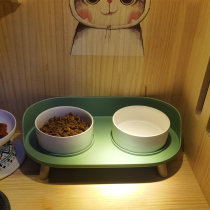 Cat Bowl double bowl Ceramic Cat Food Basin Anti-Overturn Protection Cervical kitty Water Drink Bowl Pet Bowl kittens Cat Supplies