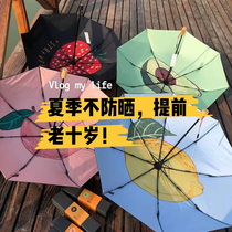 (Amy sauce) portable good containing banana lower sun umbrella sunscreen sunscreen sunscreen sunproof umbrella sunny and rainy