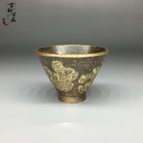 Antique brass wine glass small wine cup antique bronze collection vintage Ssangyong Copper Cup teacup ornaments antique old objects