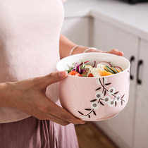  Large-capacity ceramic sealed fresh-keeping bowl Three-piece microwave oven packed lunch box with lid snowflake storage tank