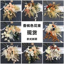 Wedding Celebration Champagne Emulation Bouquet With Good Wedding Hall Background Road Leading Rows Flower Materials Photography Picnic