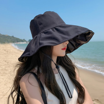 Black rubber sunscreen sunhat Women Summer sun hat Visor Anti UV fisherman hat Hat Outdoor Great peak Summer