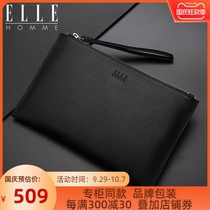 ELLE HOMME handbag men leather envelope Special Cabinet Business Mens hand bag large capacity soft leather clip bag