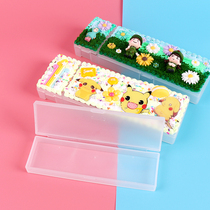 diy cream stationery box material accessories handmade flip translucent frosty pp plastic pencil box