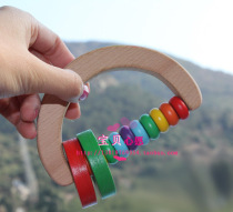 Baby wish to export German semicircular bell rainbow wooden hand bell infant music toy