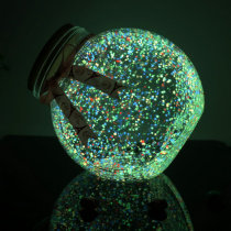 Tanabata luminous wishing bottle Star bottle flat drum bottle five-pointed star luminous glass bottle
