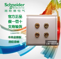 Schneider switch socket Fengshang indulge gold four-head audio double speaker socket