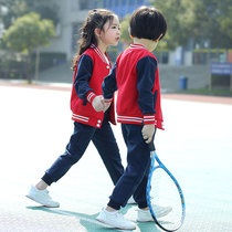 Kindergarten garden clothes spring and autumn cotton British style three sets of primary school uniforms set Autumn Photos