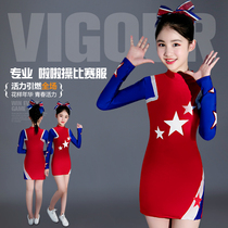 Professional custom-made mens and womens cheerleading competition clothes childrens aerobics performance clothes adult group cheerleading jumpsuit