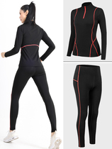 2021 Yoga suit autumn winter thick running sports suit women plus velvet high end outdoor morning run plus size senior sense