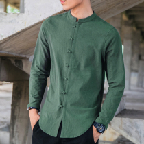 Tang suit male youth collar Chinese style modern Hanfu Buddhist mens clothing ancient style self-cultivation ancient costume male spring and autumn