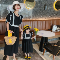 Small fragrant wind kinder with summer clothing 2022 new tide ocean gas mesh red mother woman Fried Street Heben Dress Princess Dress