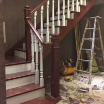 Solid wood stair handrail column baking paint general column custom balcony window guardrail Villa railings duplex iron art