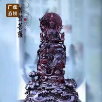 Small leaf red sandalwood buddha statue Cliff cypress root carving Large living room entrance Golden silk Nan agarwood Laoshan Sandalwood wood carving large ornaments