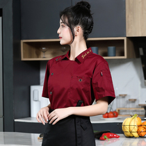 Chef overalls short sleeves Summer dining baking cake room Kindergarten canteen fashion rear kitchen custom men and women