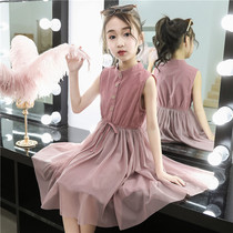 Girls  skirts summer dresses Childrens summer dresses foreign Korean version 2021 new thin little girl princess pure cotton