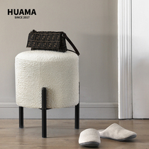 Ancient style fabric stool Nordic modern simple household round shoe stool hotel famous net red ins dressing stool