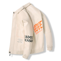 Leather mens motorcycle coat simulation leather spring and autumn Korean version of the tide handsome soft leather jacket men overalls clothes