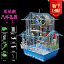 SF Budgerigar bird cage Peony large villa cage Wen bird pearl Wrought iron metal bird cage
