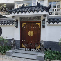 Antique courtyard solid wood door into the door Villa anti-theft double open door courtyard rural Temple Ancient House elm door