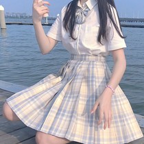 jk uniform Japanese orthodox female long and short sleeve student suit Full set of spring and summer sailor suit pleated skirt college style lemon