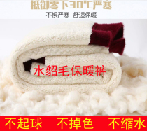 Winter mens and womens mink sweater warm pants plus suede thickened wool pants gold suede underpants loose minced pants
