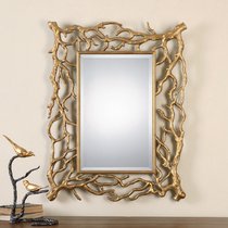 European-style light luxury wall decoration mirror classical bathroom mirror living room wall decoration mirror creative branch wind porch mirror wall hanging