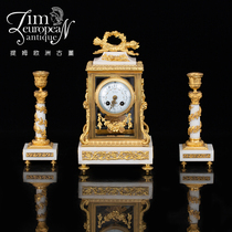 Tim European antique antiquities French Napoleon III bronze gilt Carrara marble bell candlestick