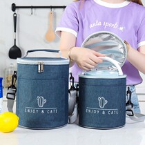 Round insulated lunch box bag insulated bag large thick aluminum foil portable lunch bag to work with rice bag lunch bag