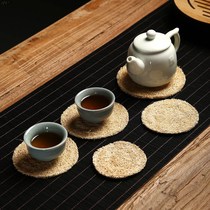 Luffa baked mat pot bearing tea tray supporting pot cushion insulation mat purple clay teapot mat tea ceremony tea set spare parts