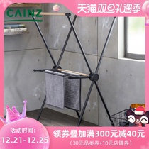 Japan CAINZ stainless steel drying rack floor folding X-type double pole clothes clothes rack indoor balcony hanging clothes clothes hanger