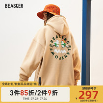 BEASTER little devil grimace sweater new national tide printing embroidery autumn and winter oversize warm hoodie