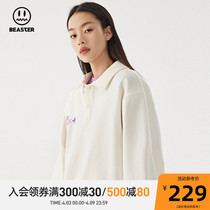 (BEASTER FRIENDS) Little Devils Ghost Face Trend American Comeback Polo Shirt Fashion Casual Blouse