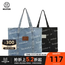 BEASTER × Grateful Dead co-name Dancing Bear tide card cowboy canvas bag full of printed bucket bag men