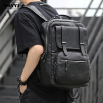 Japanese mens cortice shoulder bag students simple bookbag fashion trend travel computer backpack leisure male bag