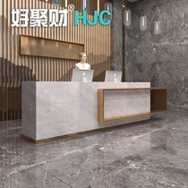 Stainless steel cashier Simple modern light luxury bar counter Beauty shop Hotel clothing store front desk table Reception desk